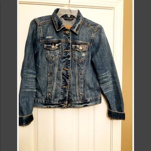 Distressed Hollister Jean Jacket. Like new!!!